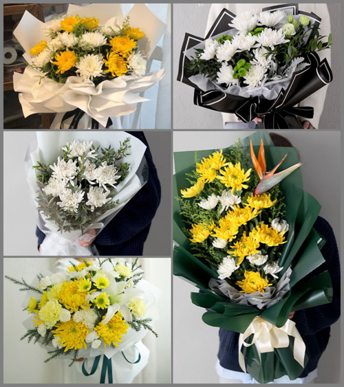 山东莱芜莱城区苗山镇邹家篮子村白事花束代送